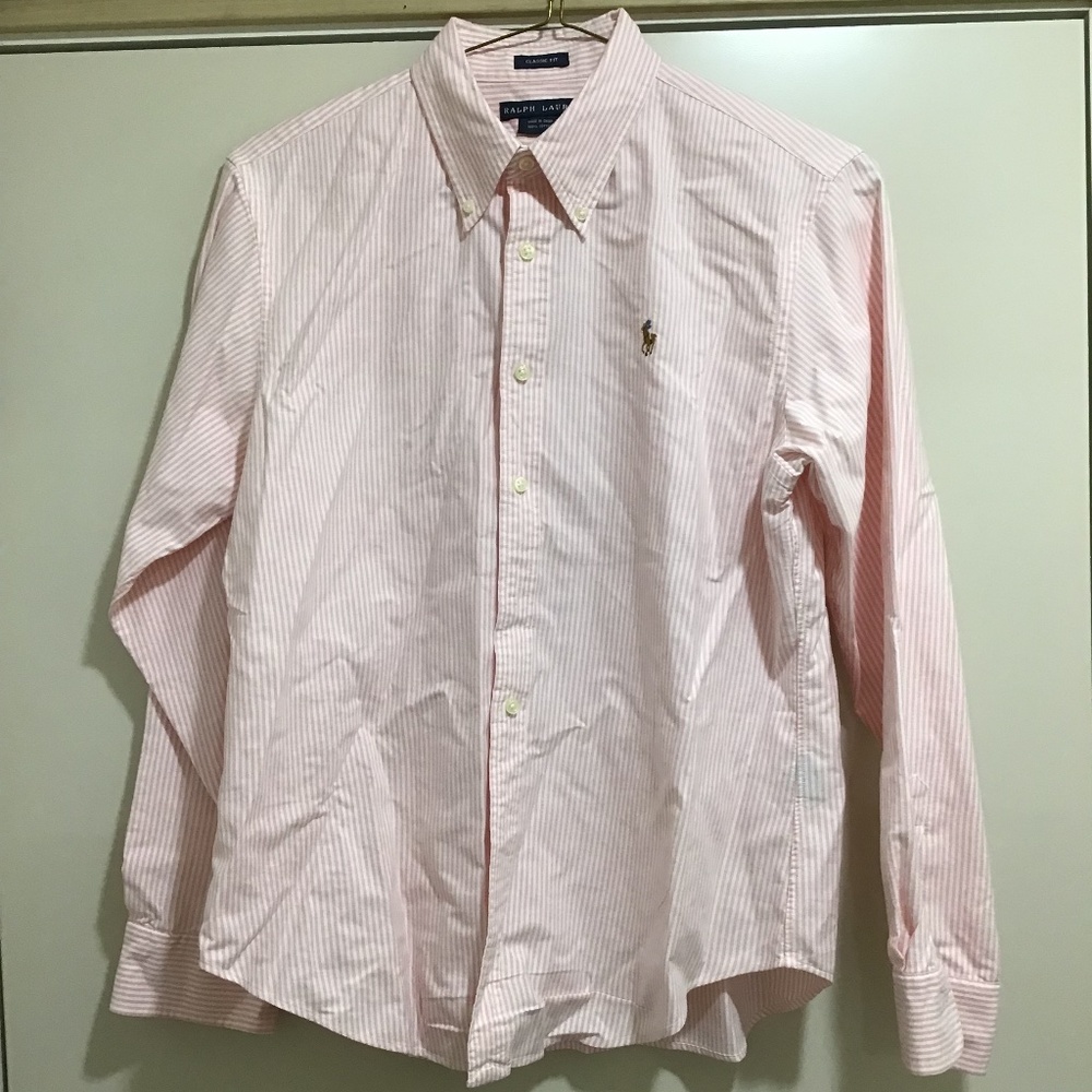 Ralph Lauren Pink Striped Button Down Shirt